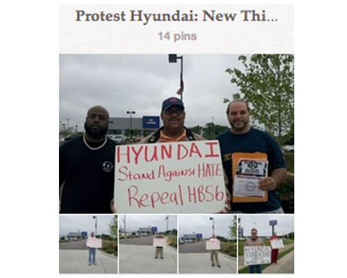 Hyundai dealership protests